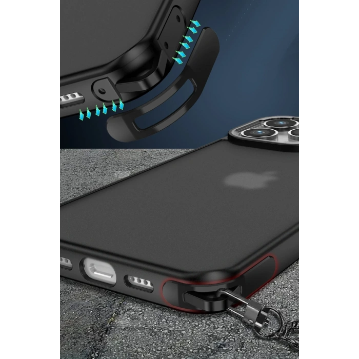 Mey İthalat®   iPhone 12 Pro Max Kılıf Elegant Kapak - Pudra