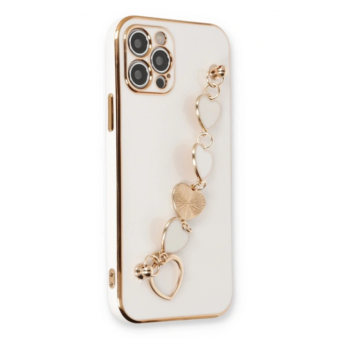 Mey İthalat®   iPhone 12 Pro Max Kılıf Esila Silikon - Beyaz