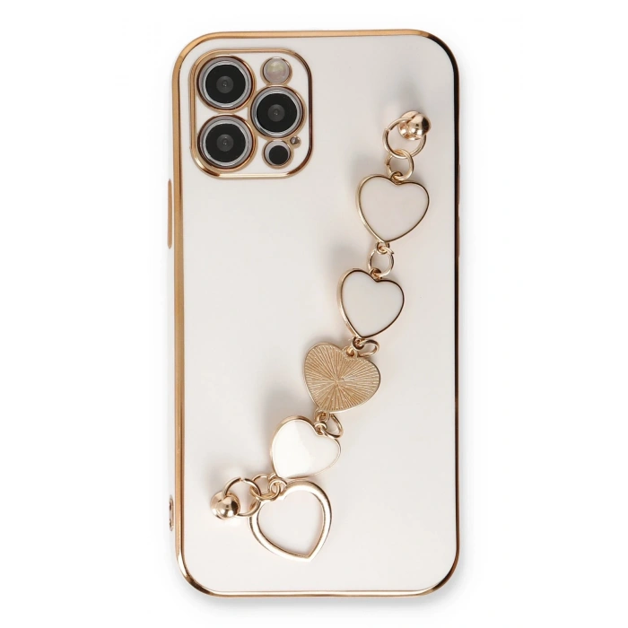 Mey İthalat®   iPhone 12 Pro Max Kılıf Esila Silikon - Beyaz
