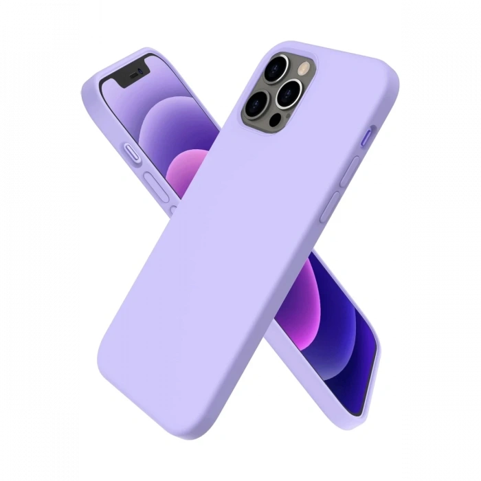 Mey İthalat®   iPhone 12 Pro Max Kılıf First Silikon - Lila