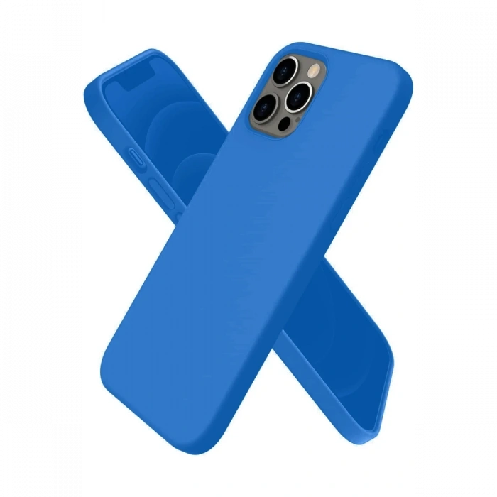 Mey İthalat®   iPhone 12 Pro Max Kılıf First Silikon - Mavi