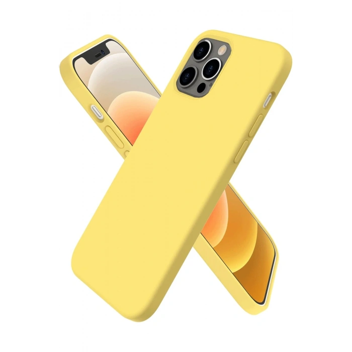 Mey İthalat®   iPhone 12 Pro Max Kılıf First Silikon - Sarı