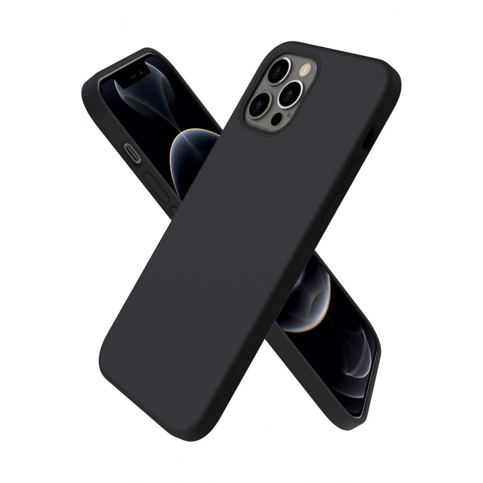 Mey İthalat®   iPhone 12 Pro Max Kılıf First Silikon - Siyah