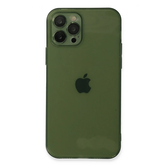 Mey İthalat®   iPhone 12 Pro Max Kılıf Fly Lens Silikon - Yeşil