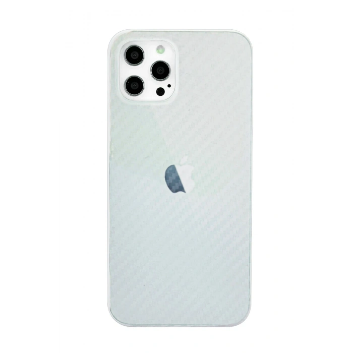 Mey İthalat®   iPhone 12 Pro Max Kılıf Karbon PP Silikon - Şeffaf