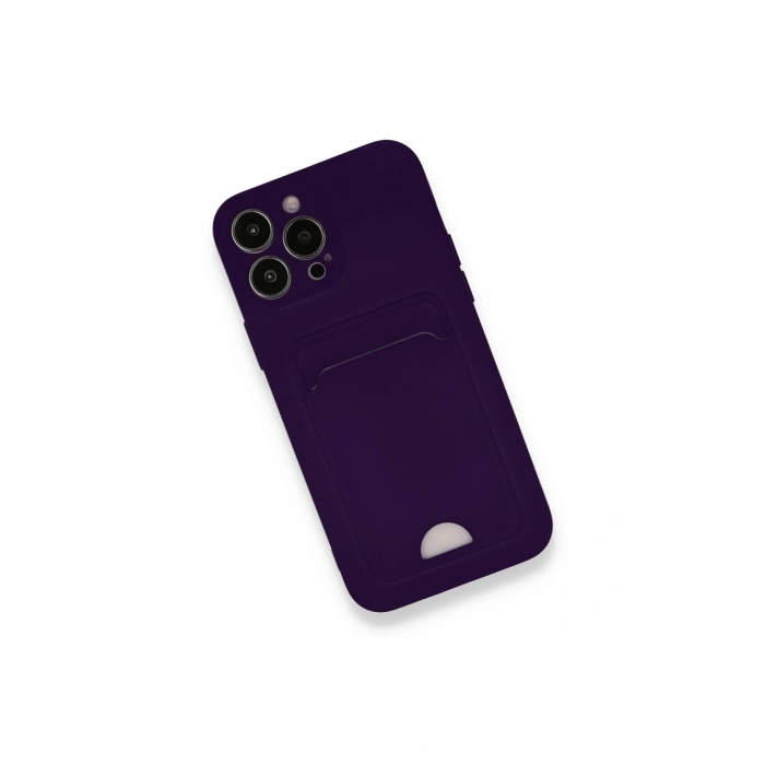 Mey İthalat®   iPhone 12 Pro Max Kılıf Kelvin Kartvizitli Silikon - Derin Mor