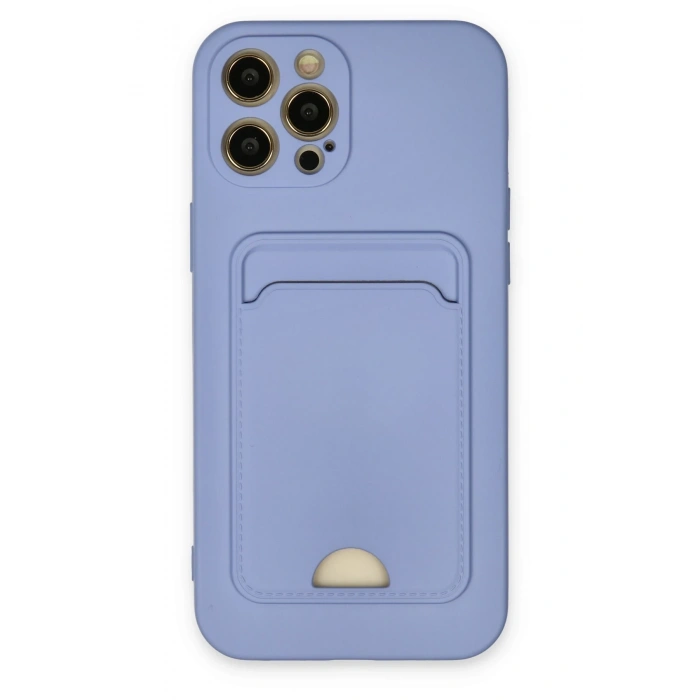 Mey İthalat®   iPhone 12 Pro Max Kılıf Kelvin Kartvizitli Silikon - Lila