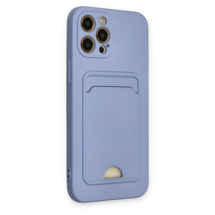 Mey İthalat®   iPhone 12 Pro Max Kılıf Kelvin Kartvizitli Silikon - Lila