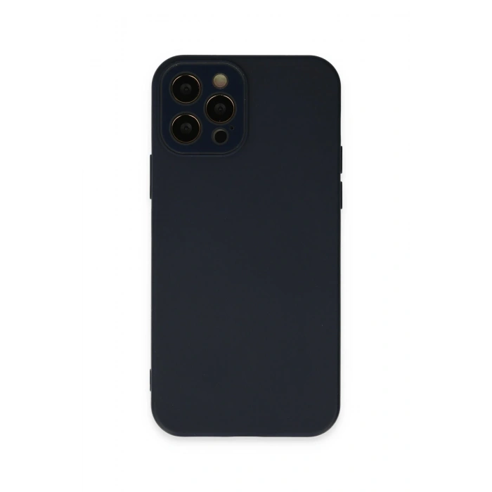 Mey İthalat®   iPhone 12 Pro Max Kılıf Lansman Glass Kapak - Lacivert