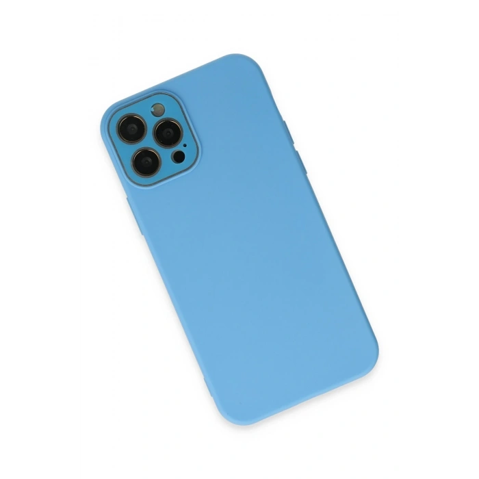 Mey İthalat®   iPhone 12 Pro Max Kılıf Lansman Glass Kapak - Mavi