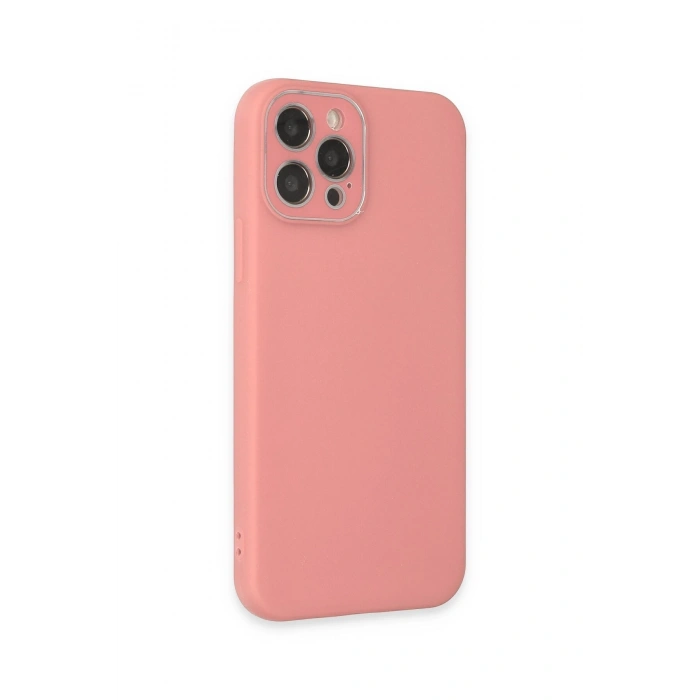 Mey İthalat®   iPhone 12 Pro Max Kılıf Lansman Glass Kapak - Pembe