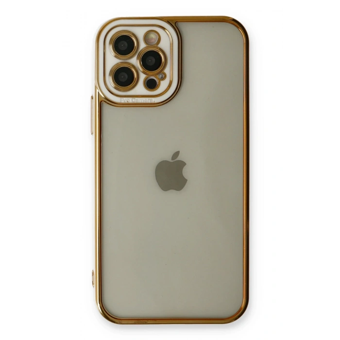Mey İthalat®   iPhone 12 Pro Max Kılıf Liva Lens Silikon - Beyaz