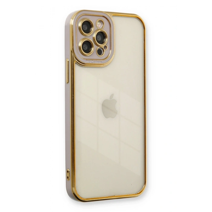 Mey İthalat®   iPhone 12 Pro Max Kılıf Liva Lens Silikon - Lila