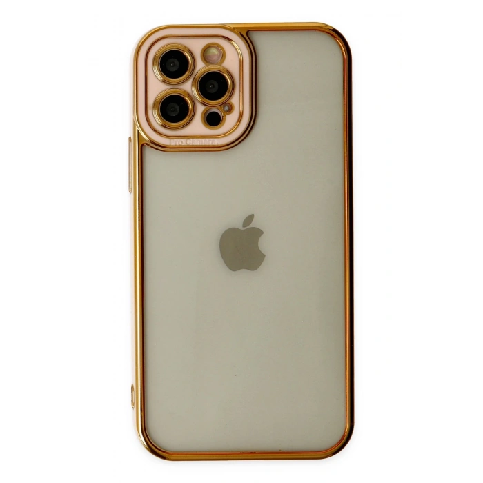 Mey İthalat®   iPhone 12 Pro Max Kılıf Liva Lens Silikon - Rose