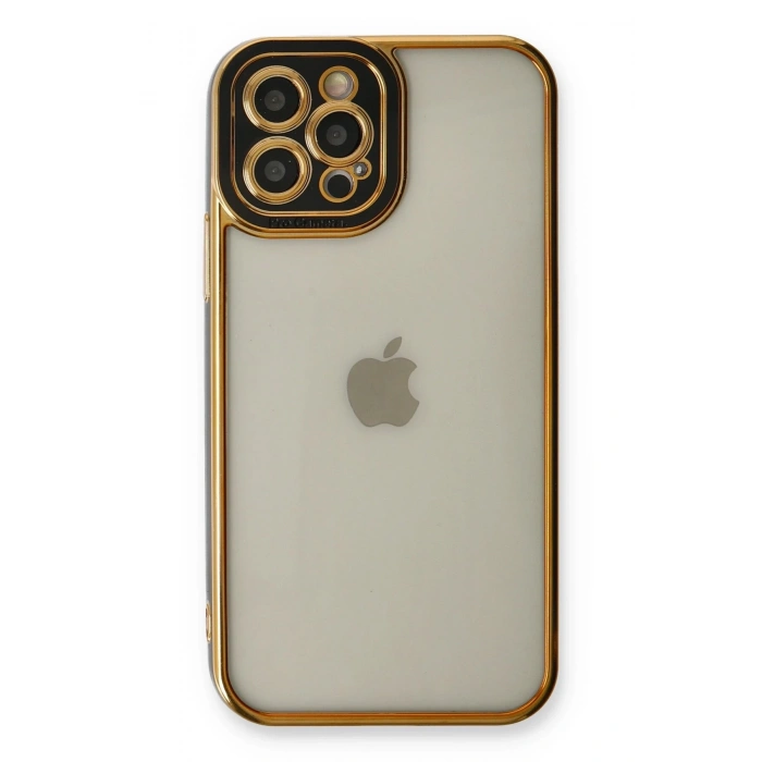 Mey İthalat®   iPhone 12 Pro Max Kılıf Liva Lens Silikon - Siyah