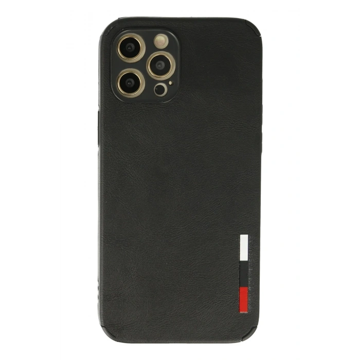 Mey İthalat®   iPhone 12 Pro Max Kılıf Loop Deri Silikon - Siyah