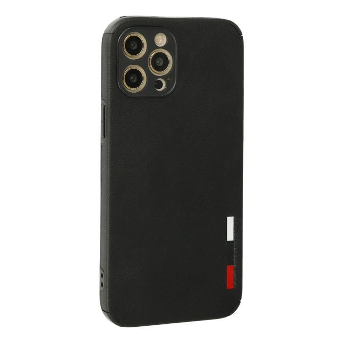 Mey İthalat®   iPhone 12 Pro Max Kılıf Loop Deri Silikon - Siyah