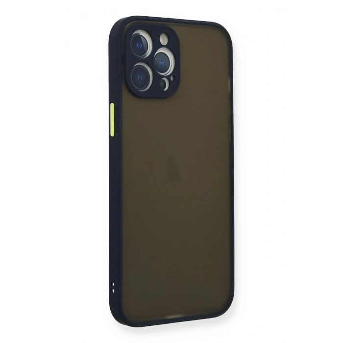 Mey İthalat®   iPhone 12 Pro Max Kılıf Montreal Silikon Kapak - Lacivert