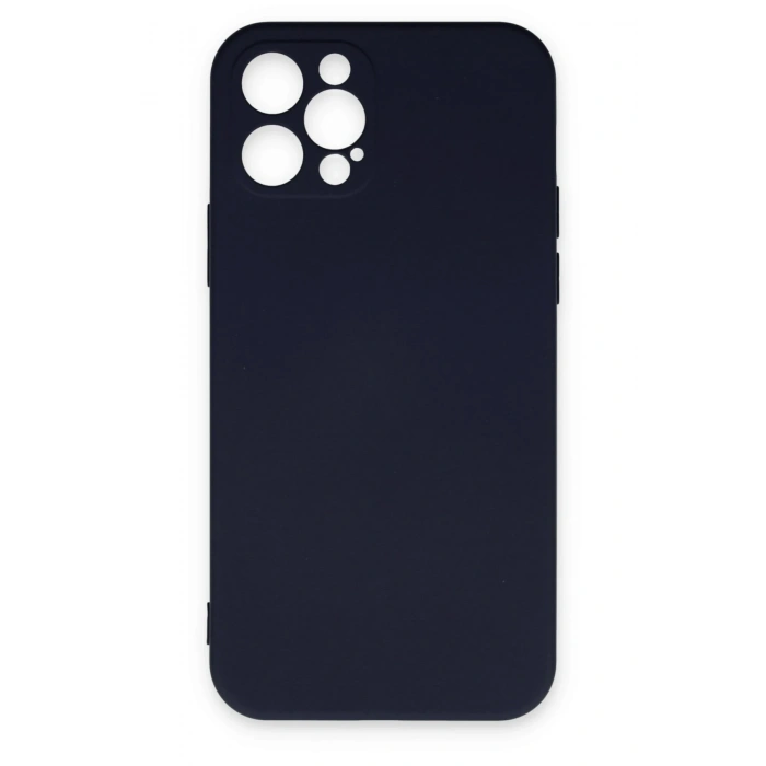 Mey İthalat®   iPhone 12 Pro Max Kılıf Nano içi Kadife Silikon - Lacivert