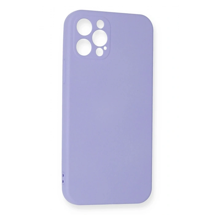 Mey İthalat®   iPhone 12 Pro Max Kılıf Nano içi Kadife Silikon - Lila