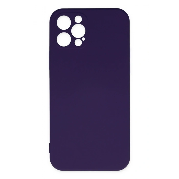 Mey İthalat®   iPhone 12 Pro Max Kılıf Nano içi Kadife Silikon - Mor