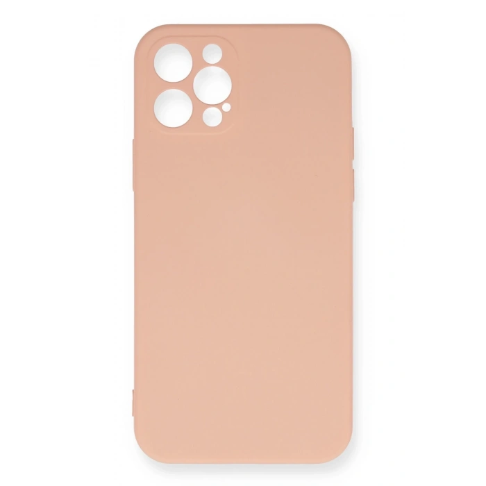 Mey İthalat®   iPhone 12 Pro Max Kılıf Nano içi Kadife Silikon - Pudra