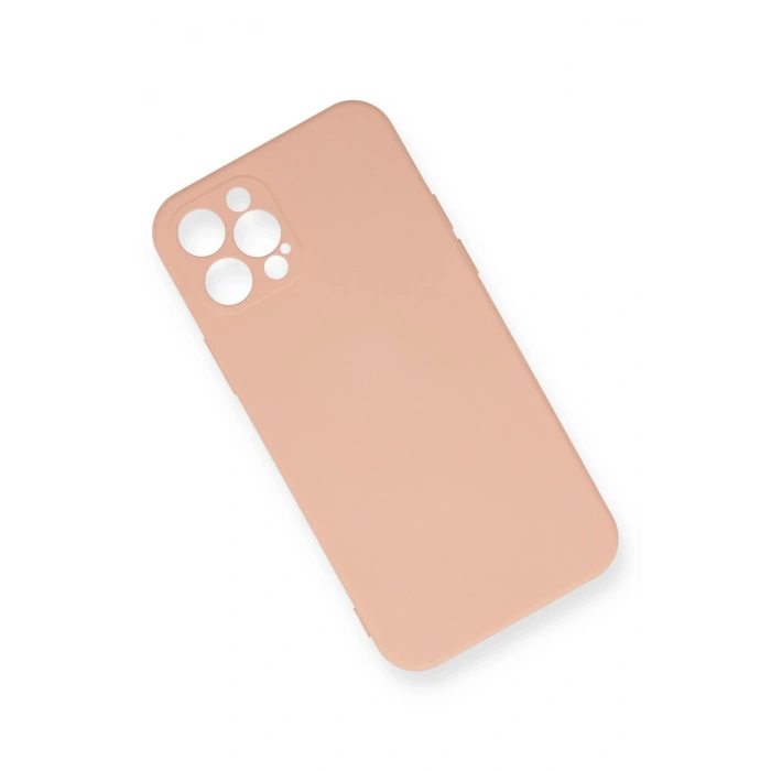 Mey İthalat®   iPhone 12 Pro Max Kılıf Nano içi Kadife Silikon - Pudra