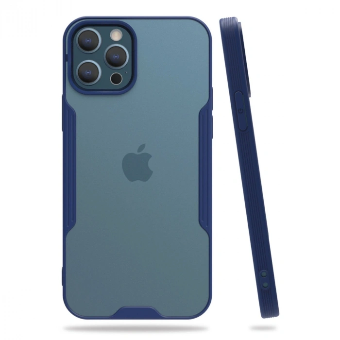 Mey İthalat®   iPhone 12 Pro Max Kılıf Platin Silikon - Lacivert
