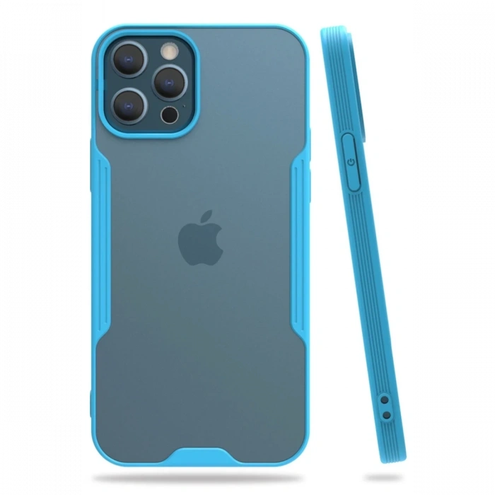 Mey İthalat®   iPhone 12 Pro Max Kılıf Platin Silikon - Mavi