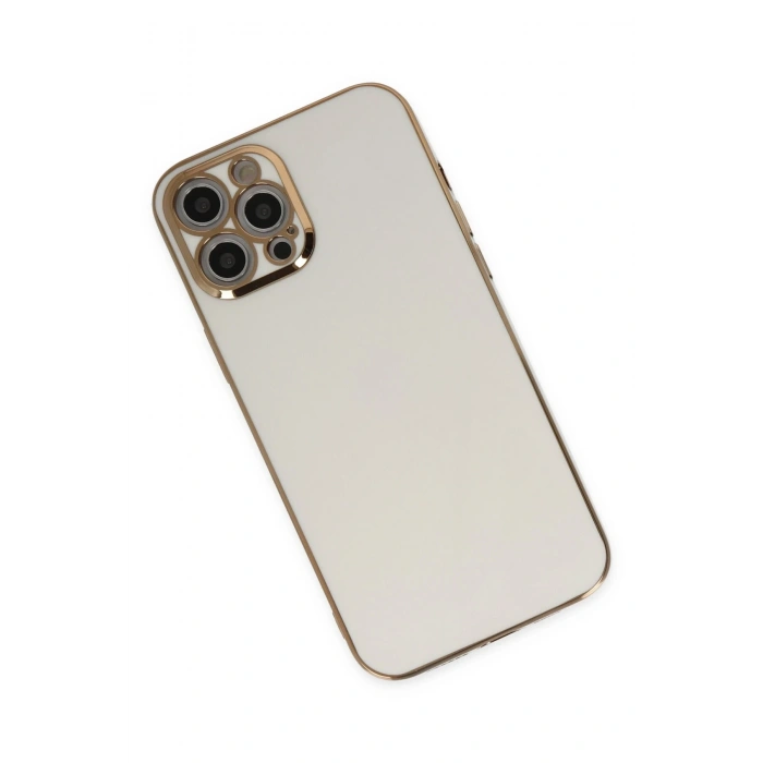 Mey İthalat®   iPhone 12 Pro Max Kılıf Volet Silikon - Beyaz