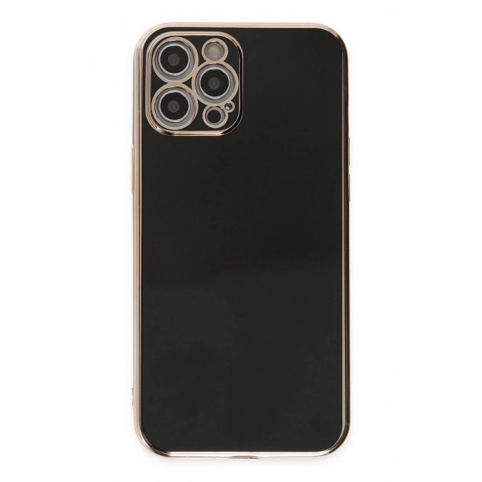 Mey İthalat®   iPhone 12 Pro Max Kılıf Volet Silikon - Siyah