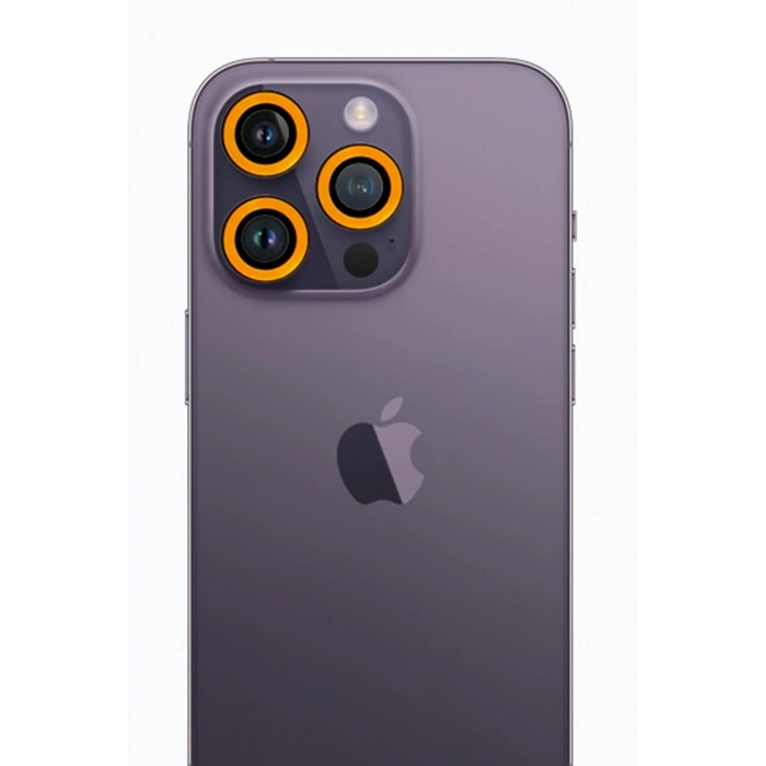 Mey İthalat®   iPhone 12 Pro Max Neon Fosforlu Kamera Lens - Sarı