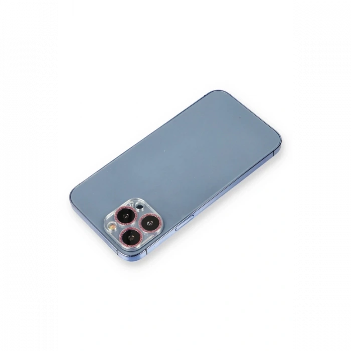 Mey İthalat®   iPhone 12 Pro Max Shine Kamera Lens Koruma Cam - Pembe