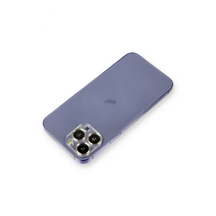 Mey İthalat®   iPhone 12 Pro Metal Kamera Lens Koruma Cam - Gold