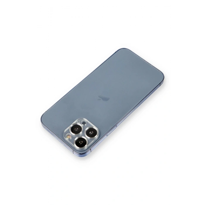Mey İthalat®   iPhone 12 Pro Metal Kamera Lens Koruma Cam - Gümüş