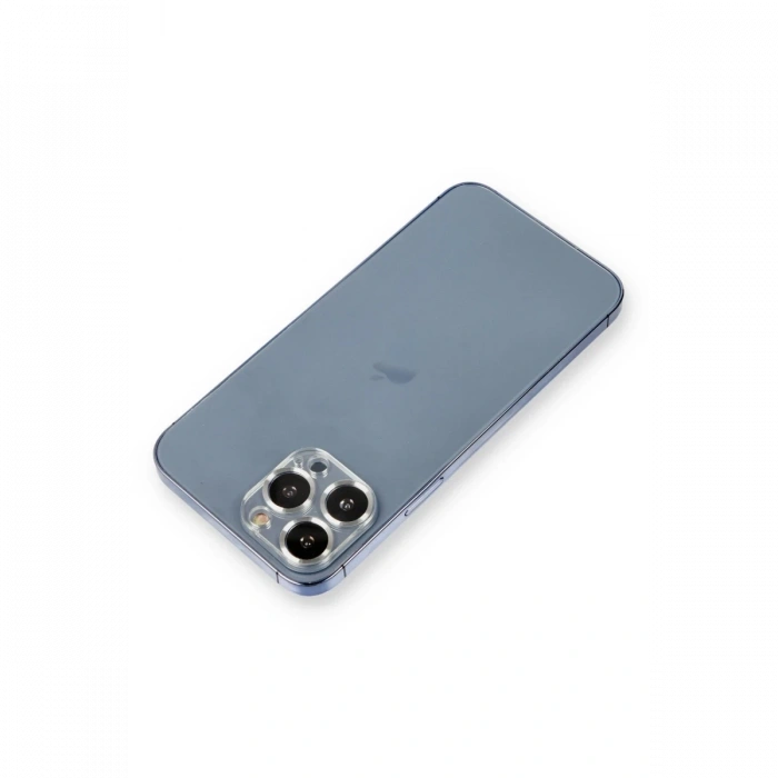 Mey İthalat®   iPhone 12 Pro Metal Kamera Lens Koruma Cam - Gümüş