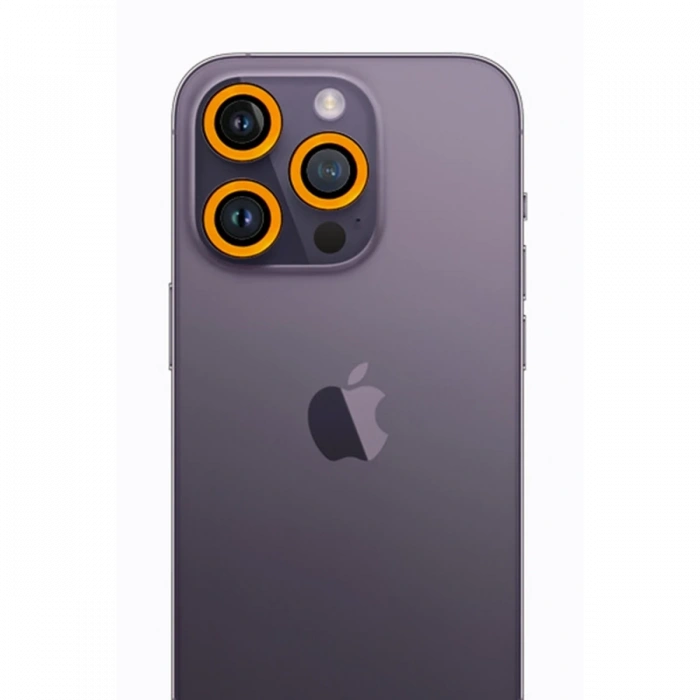 Mey İthalat®   iPhone 12 Pro Neon Fosforlu Kamera Lens - Sarı