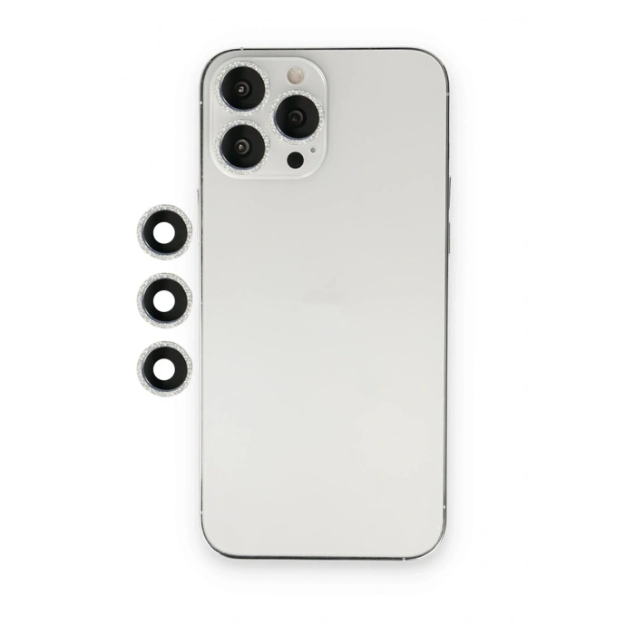 Mey İthalat®   iPhone 12 Pro Shine Kamera Lens - Gümüş