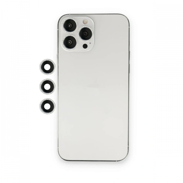 Mey İthalat®   iPhone 12 Pro Shine Kamera Lens - Gümüş
