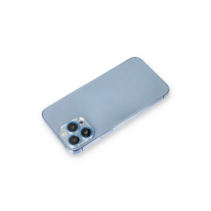 Mey İthalat®   iPhone 12 Pro Shine Kamera Lens Koruma Cam - Mavi