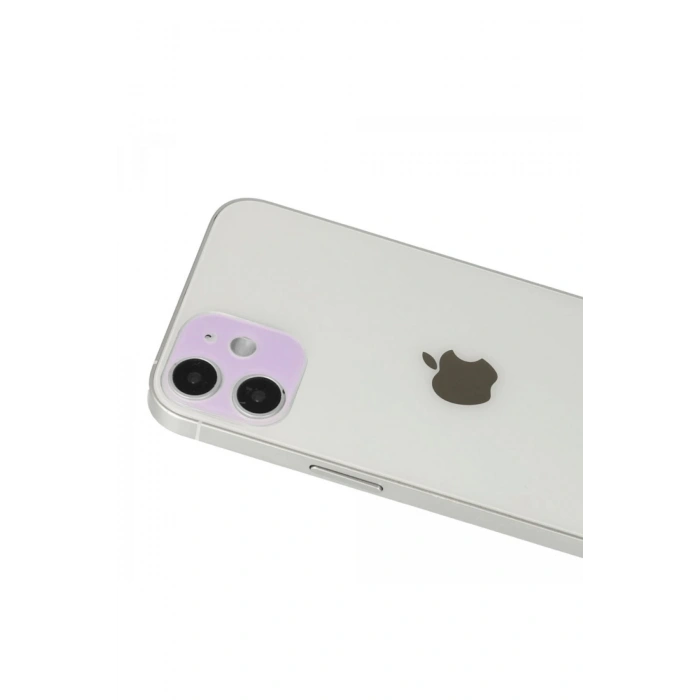 Mey İthalat®   iPhone 12 Rainbow Kamera Lens Koruma Cam - Mor
