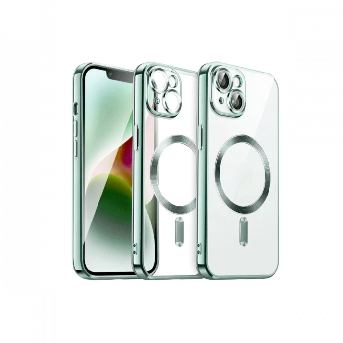Mey İthalat®   iPhone 13 Kılıf Kross Magneticsafe Kapak - Koyu Yeşil