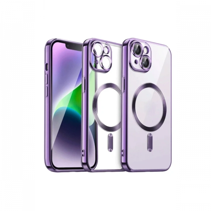 Mey İthalat®   iPhone 13 Kılıf Kross Magneticsafe Kapak - Mor