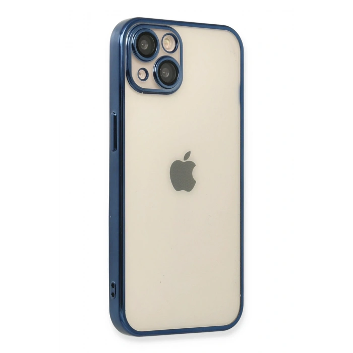 Mey İthalat®   iPhone 13 Kılıf  Lensli Silikon - Lacivert