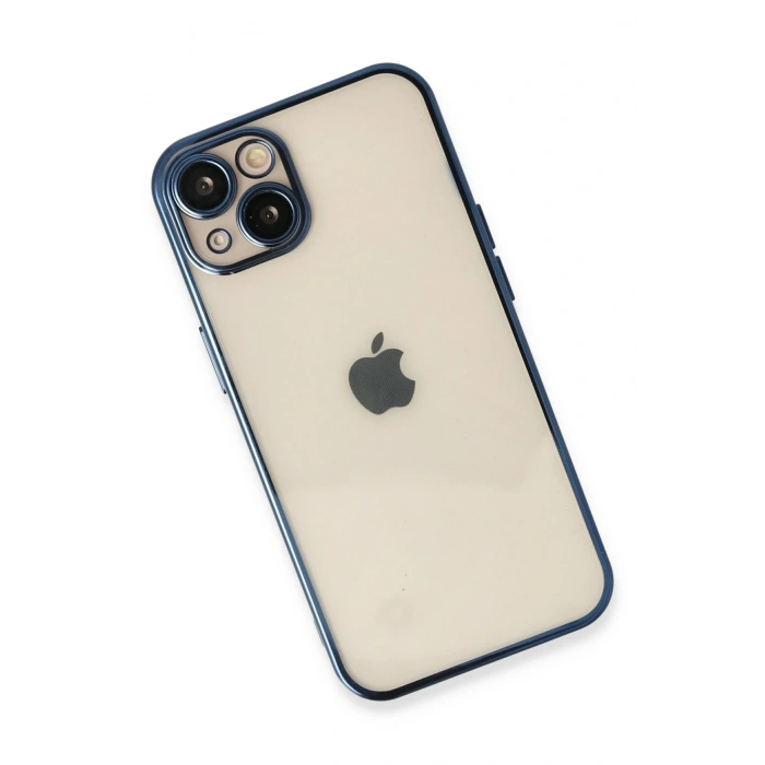 Mey İthalat®   iPhone 13 Kılıf  Lensli Silikon - Lacivert