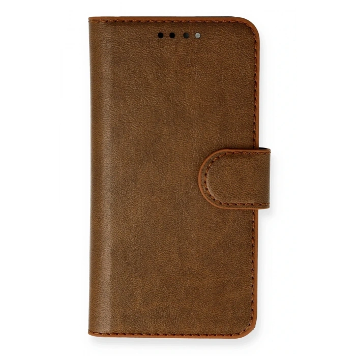 Mey İthalat®   iPhone 13 Mini Kılıf Trend S Plus Kapaklı Kılıf - Taba