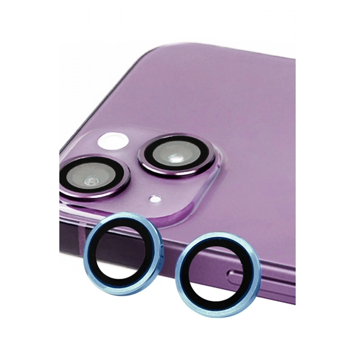 Mey İthalat®   iPhone 13 Mini Raze Metal Kamera Lens - Mavi