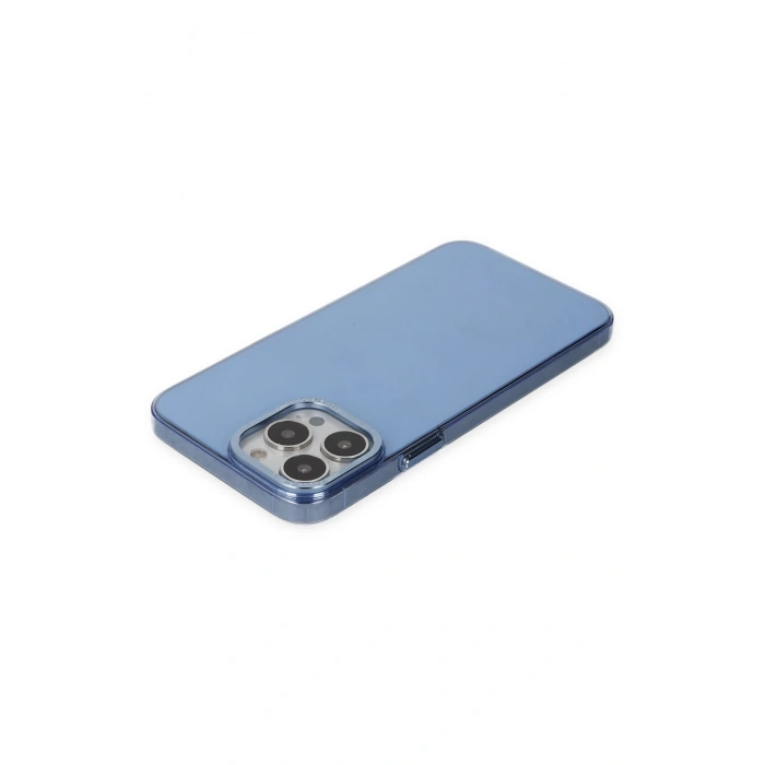 Mey İthalat®   iPhone 13 Pro Kılıf Anka PC Sert Metal Kapak - Mavi