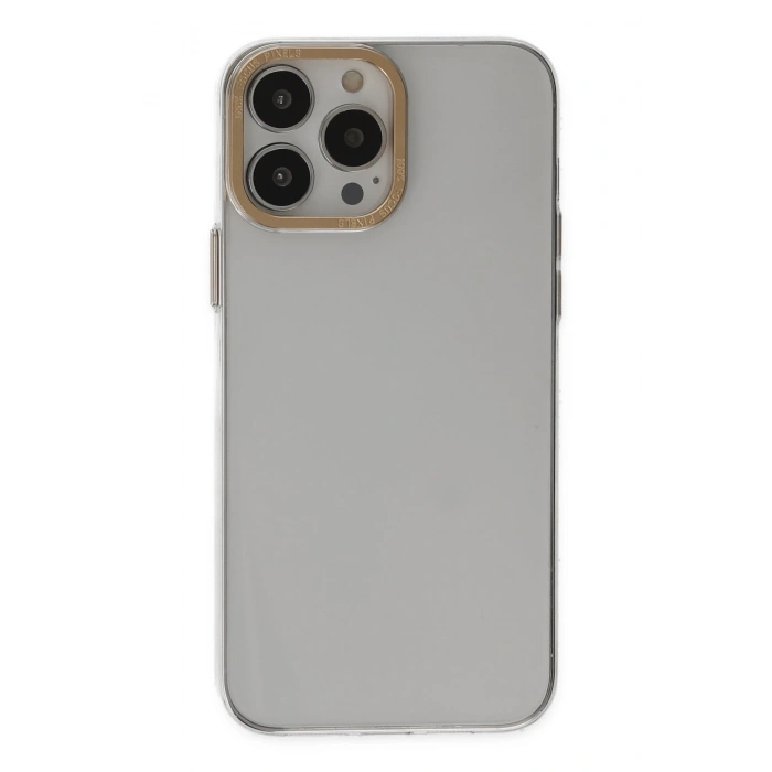 Mey İthalat®   iPhone 13 Pro Kılıf Anka PC Sert Metal Kapak - Şeffaf