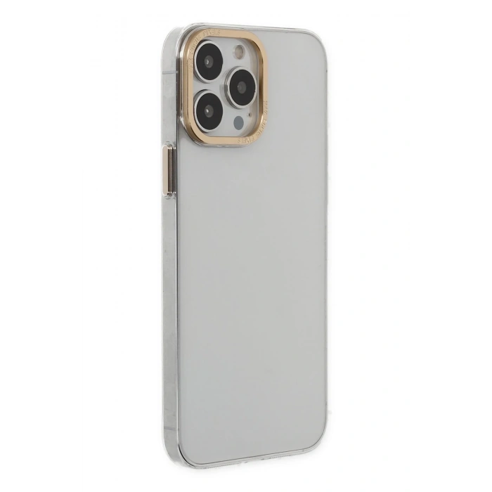 Mey İthalat®   iPhone 13 Pro Kılıf Anka PC Sert Metal Kapak - Şeffaf